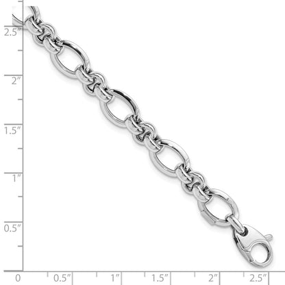 Polished Bracelet 7.5" - White Gold