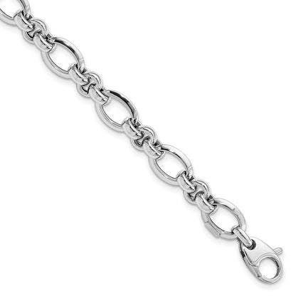 Polished Bracelet 7.5" - White Gold
