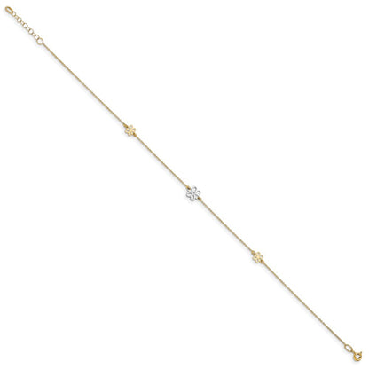 Polished Flower with 1in ext. Anklet