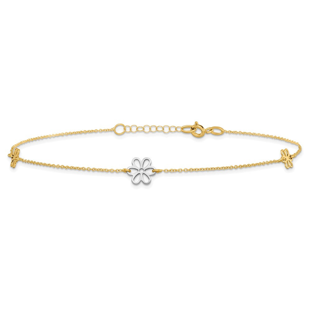 Polished Flower with 1in ext. Anklet