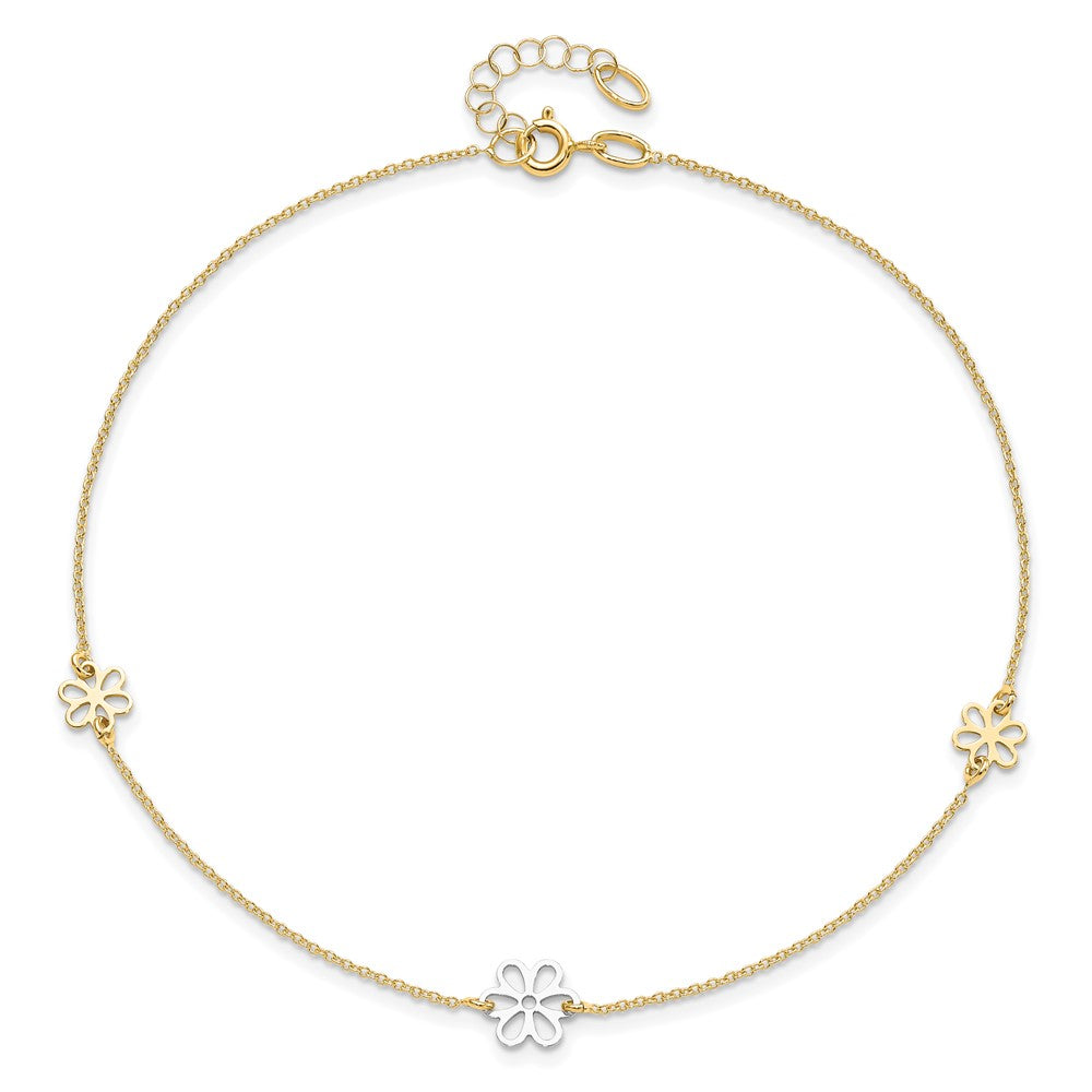 Polished Flower with 1in ext. Anklet