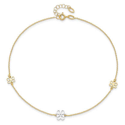 Polished Flower with 1in ext. Anklet
