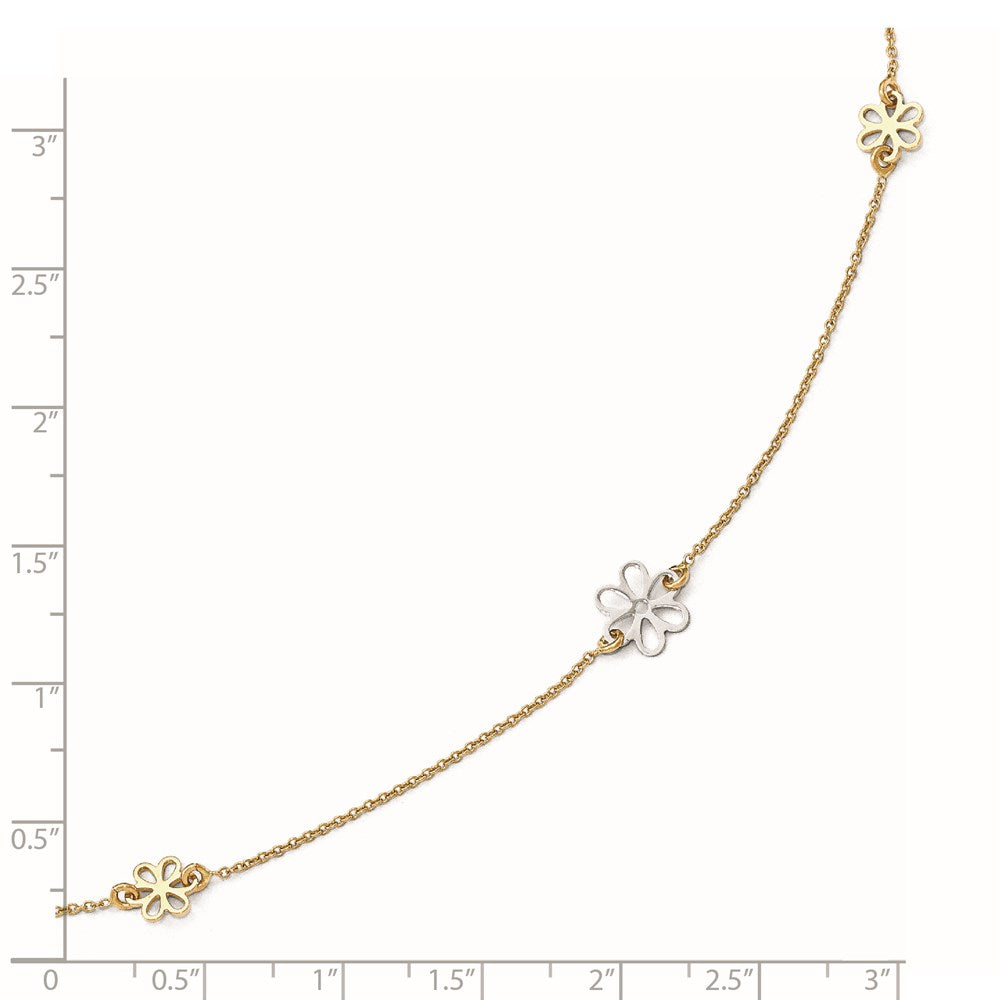 Polished Flower with 1in ext. Anklet