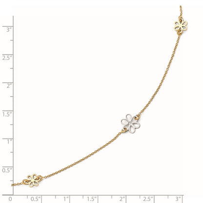 Polished Flower with 1in ext. Anklet