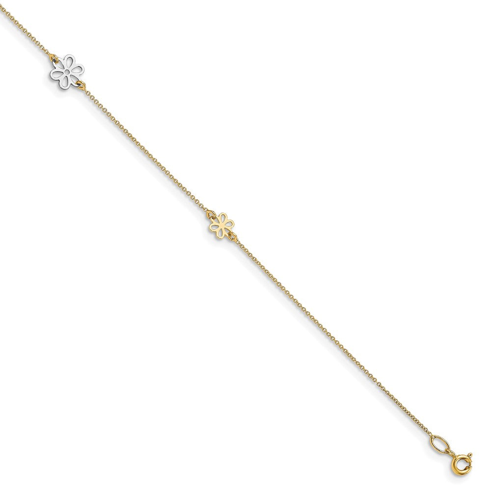 Polished Flower with 1in ext. Anklet
