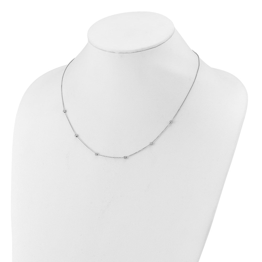 Polished and D/C Beaded w/2in ext. Necklace