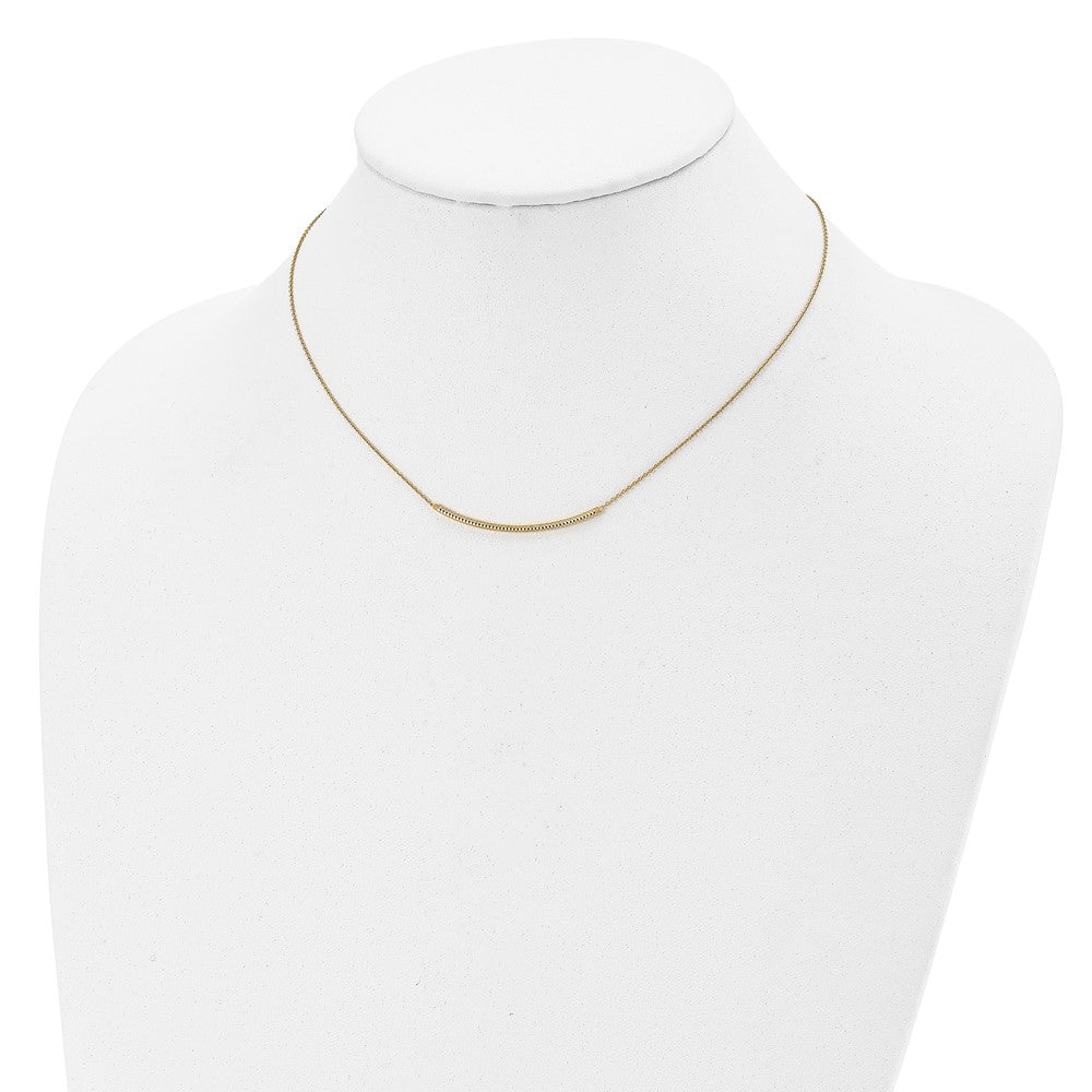 Polished D/C with 2in ext. Bar Necklace