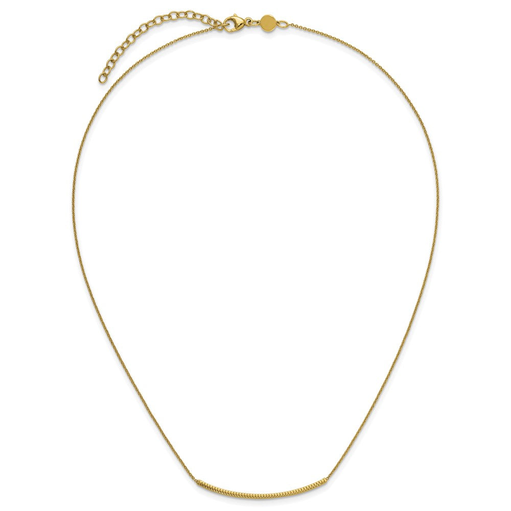 Polished D/C with 2in ext. Bar Necklace