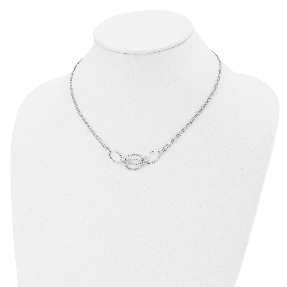 Polished Double Strand Link Necklace 17.5"