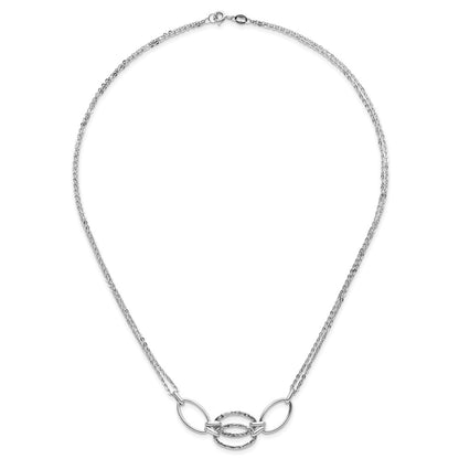 Polished Double Strand Link Necklace 17.5"