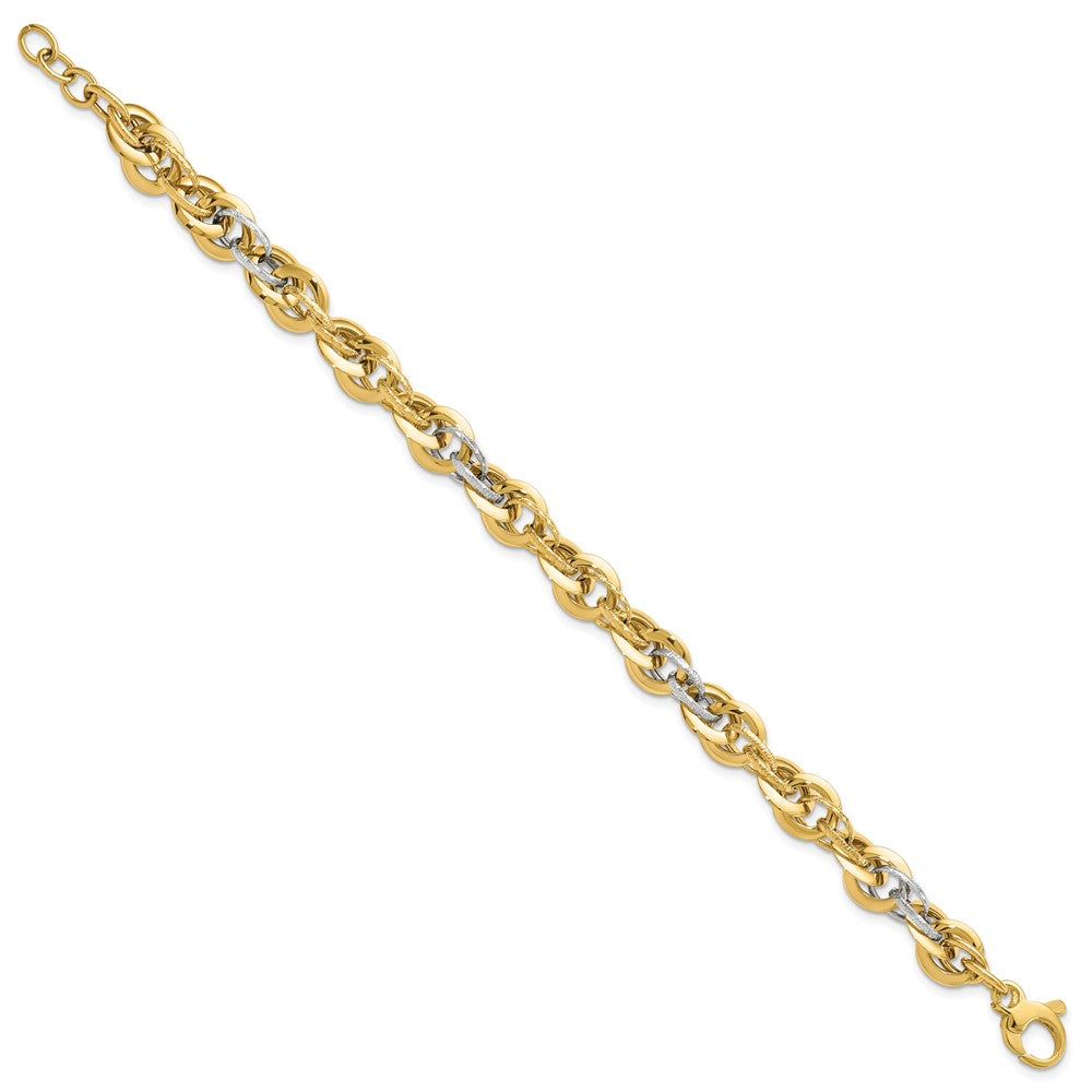 Polished D/C Fancy Link Bracelet 8"