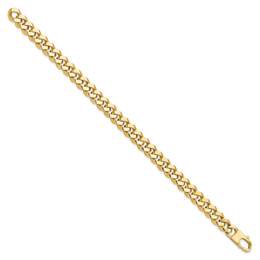 8.5mm Beveled Curb Bracelet 8" - Yellow Gold