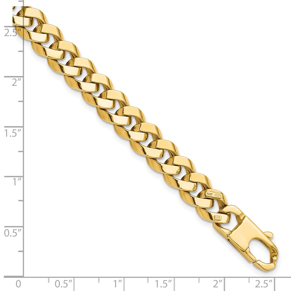8.5mm Beveled Curb Bracelet 8" - Yellow Gold