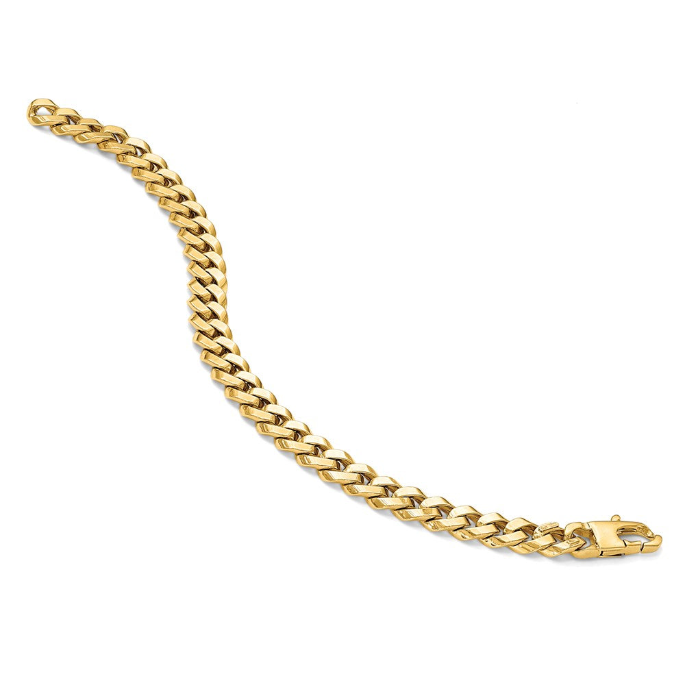 8.5mm Beveled Curb Bracelet 8" - Yellow Gold