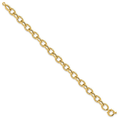 Polished Cable Oval Link Bracelet 7.5"