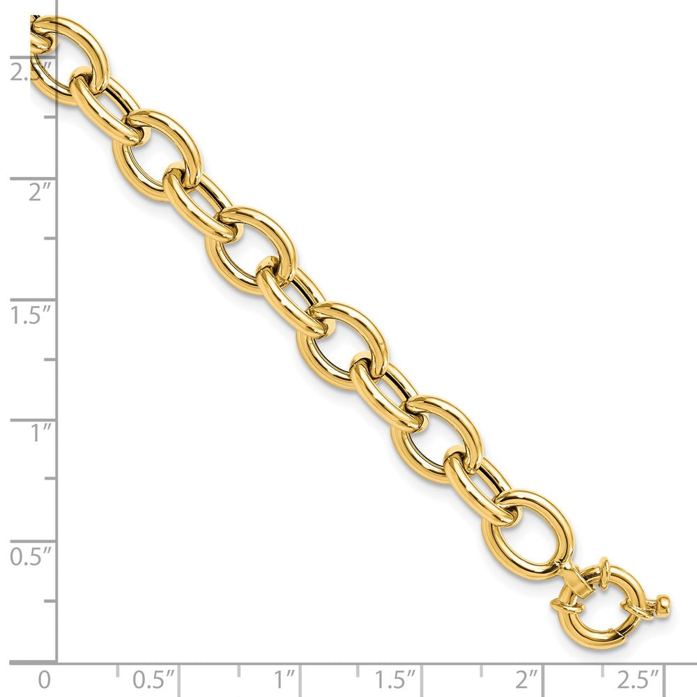 Polished Cable Oval Link Bracelet 7.5"