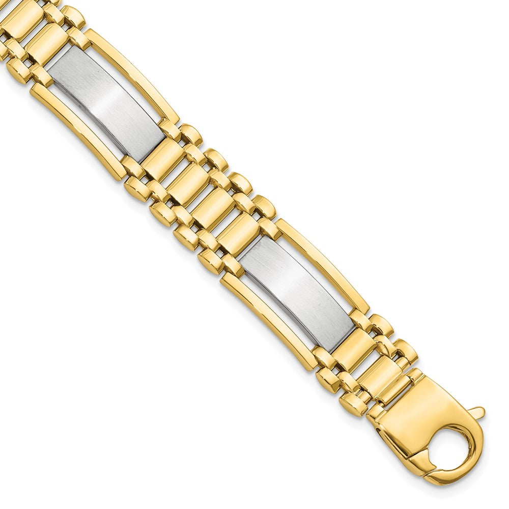 Polished and Satin Men's Bracelet 8.5" - 12.5mm