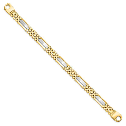 Polished and Satin Men's Bracelet 8.5" - 9.5mm