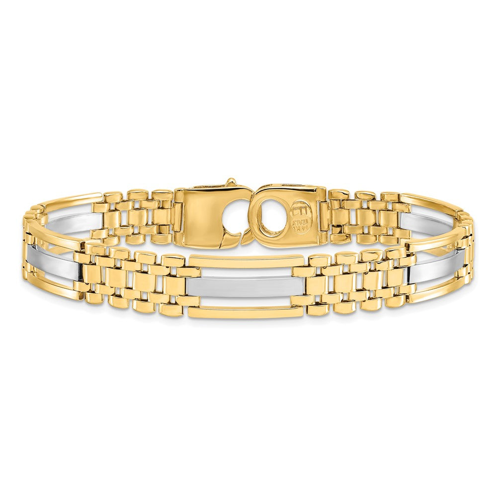 Polished and Satin Men's Bracelet 8.5" - 9.5mm