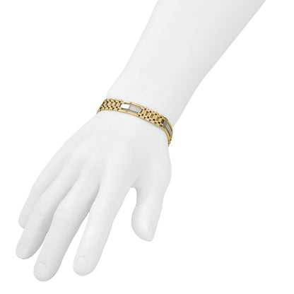 Polished and Satin Men's Bracelet 8.5" - 9.5mm