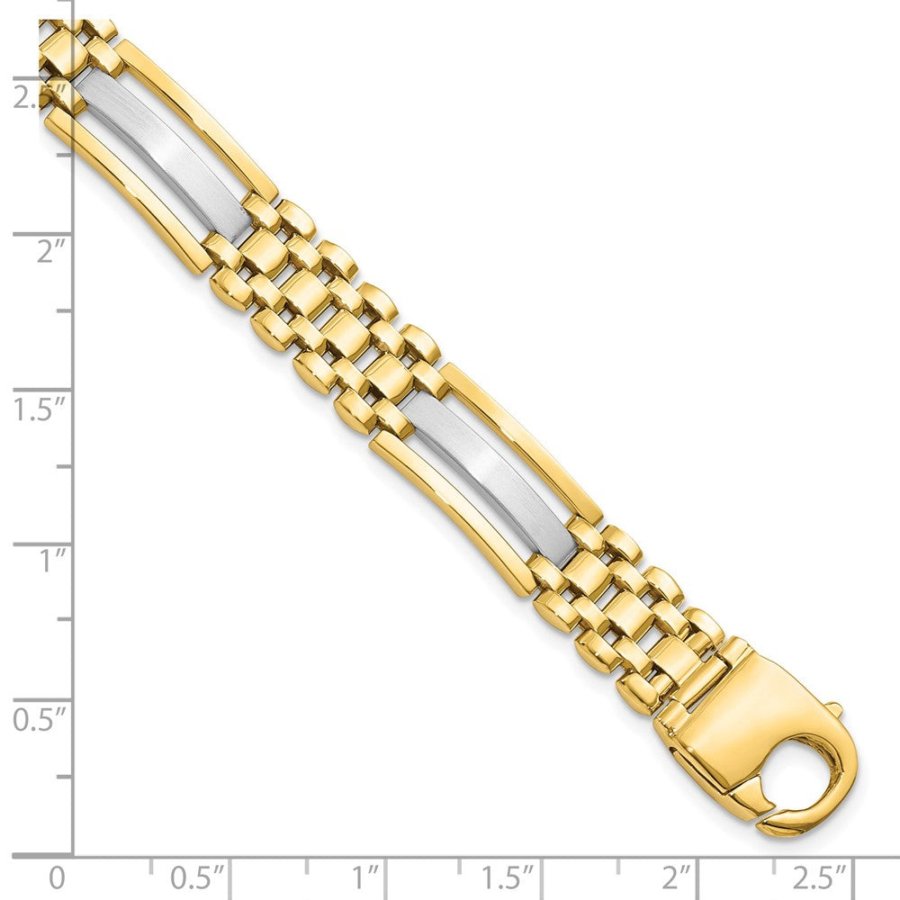 Polished and Satin Men's Bracelet 8.5" - 9.5mm