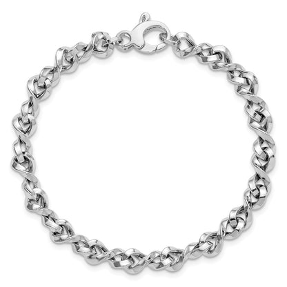 Polished Fancy Twisted Link Bracelet 7.5" - 6mm