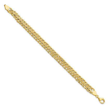Polished and Textured Fancy Link Bracelet 7.75" - 4.96g
