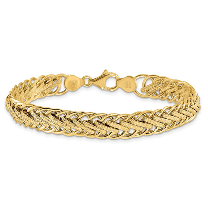 Polished and Textured Fancy Link Bracelet 7.75" - 4.96g
