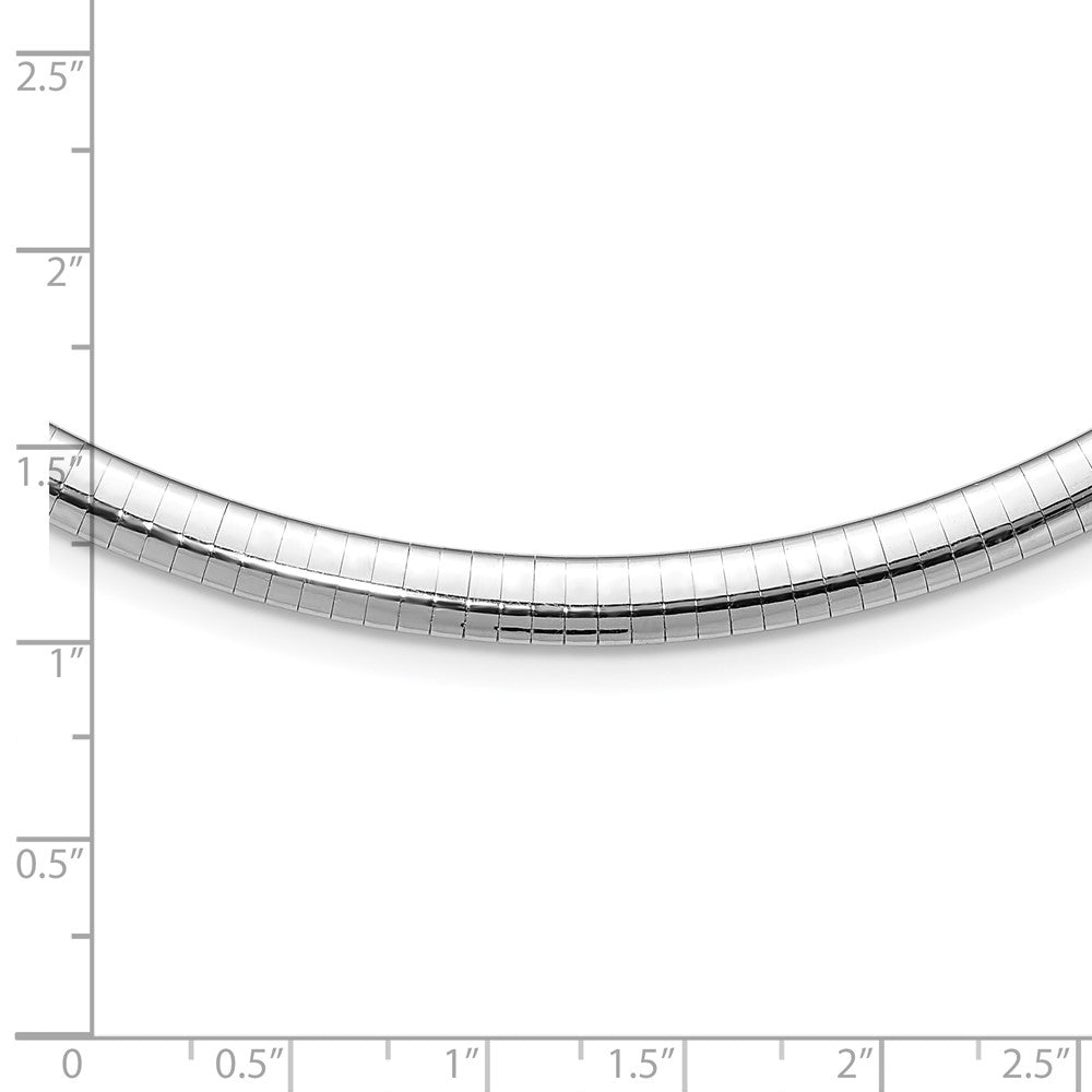6mm Domed Omega Necklace - White Gold