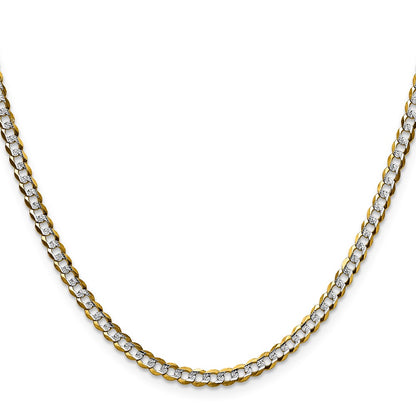 3.7mm Lightweight Pavé Flat Cuban Chain 16"
