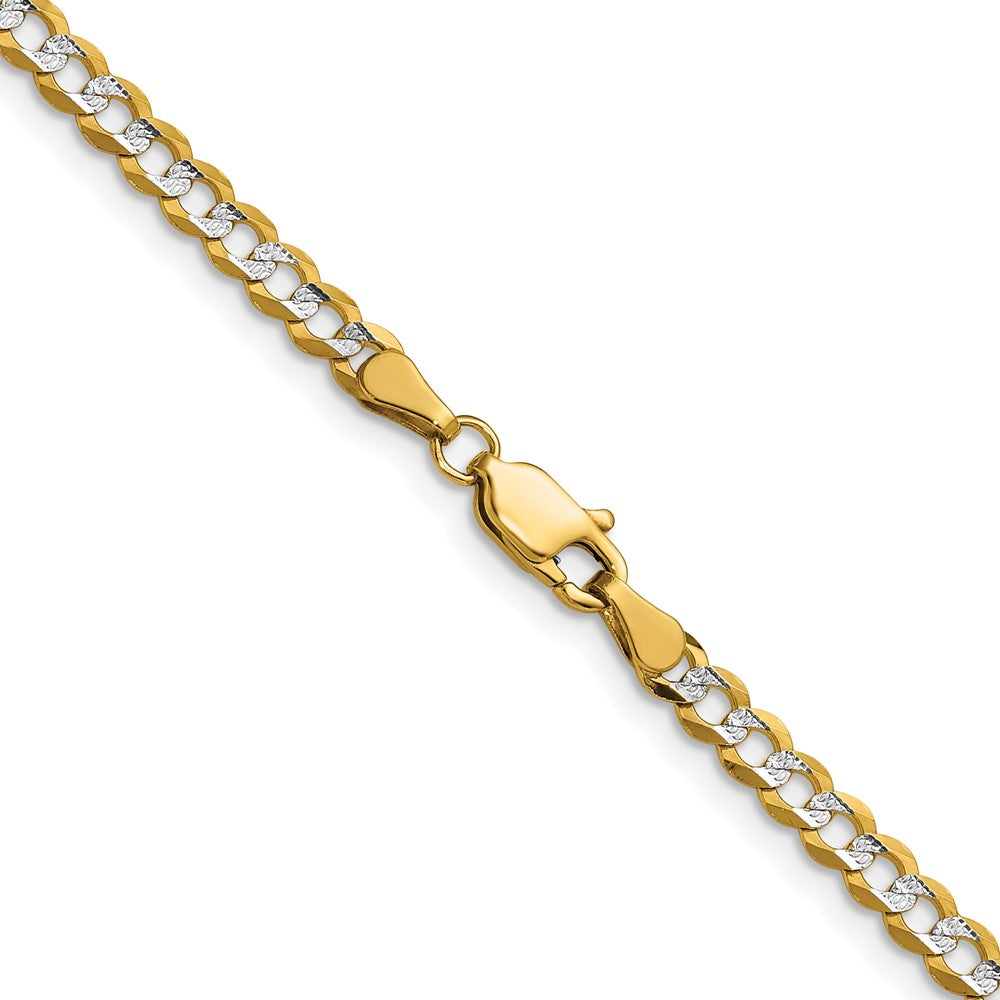 3.7mm Lightweight Pavé Flat Cuban Chain 16"