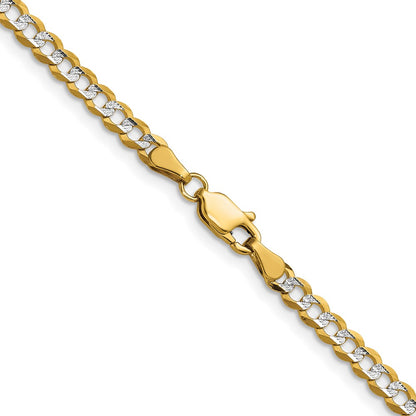 3.7mm Lightweight Pavé Flat Cuban Chain 16"