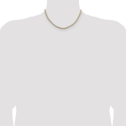 3.7mm Lightweight Pavé Flat Cuban Chain 16"