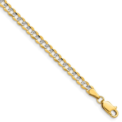 3.7mm Lightweight Pavé Flat Cuban Chain 16"