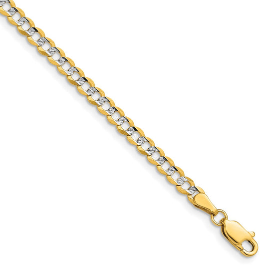 3.7mm Lightweight Pavé Flat Cuban Chain 16"