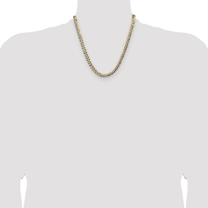 7.2mm Lightweight Pavé Flat Cuban Chain