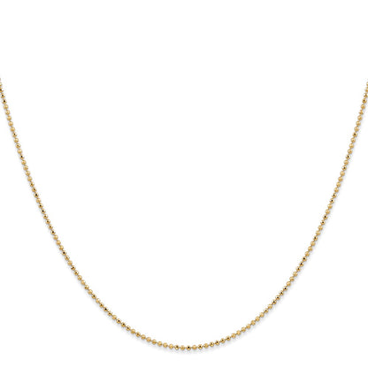 1.2mm D/C Beaded Pendant Chain - Yellow Gold