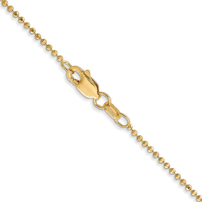 1.2mm D/C Beaded Pendant Chain - Yellow Gold