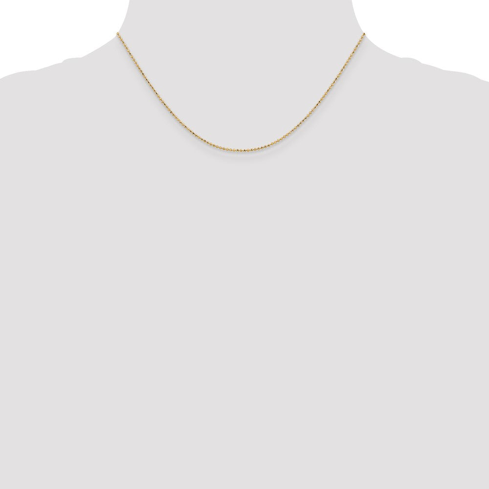1.2mm D/C Beaded Pendant Chain - Yellow Gold