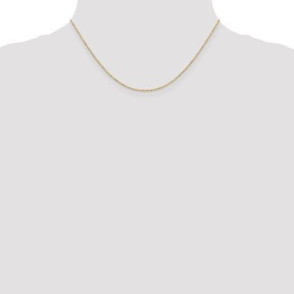 1.2mm D/C Beaded Pendant Chain - Yellow Gold