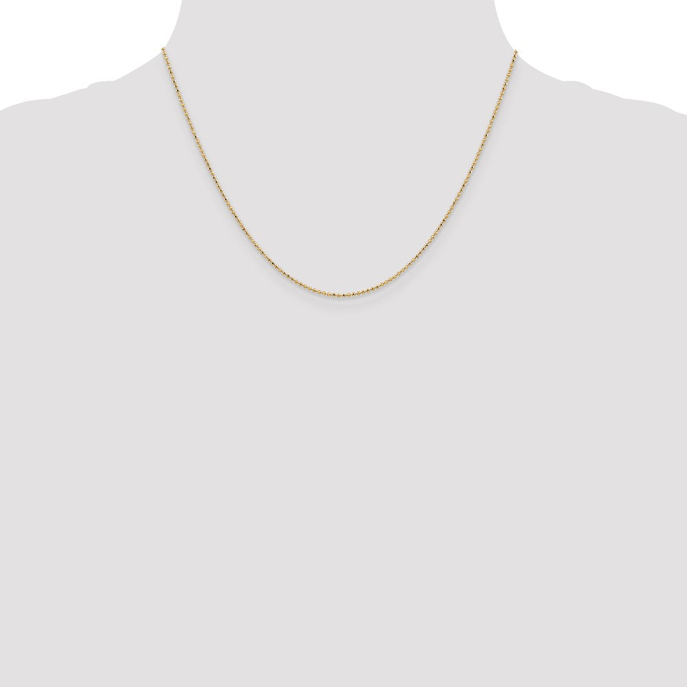1.2mm D/C Beaded Pendant Chain - Yellow Gold