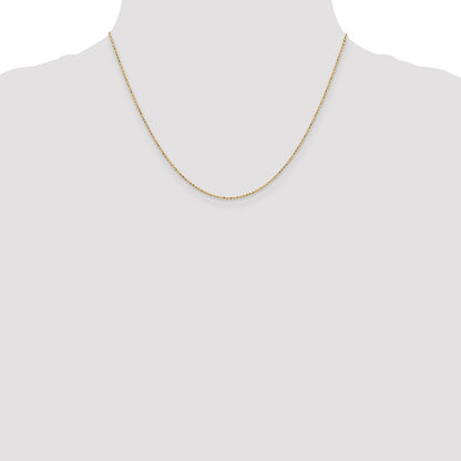 1.2mm D/C Beaded Pendant Chain - Yellow Gold
