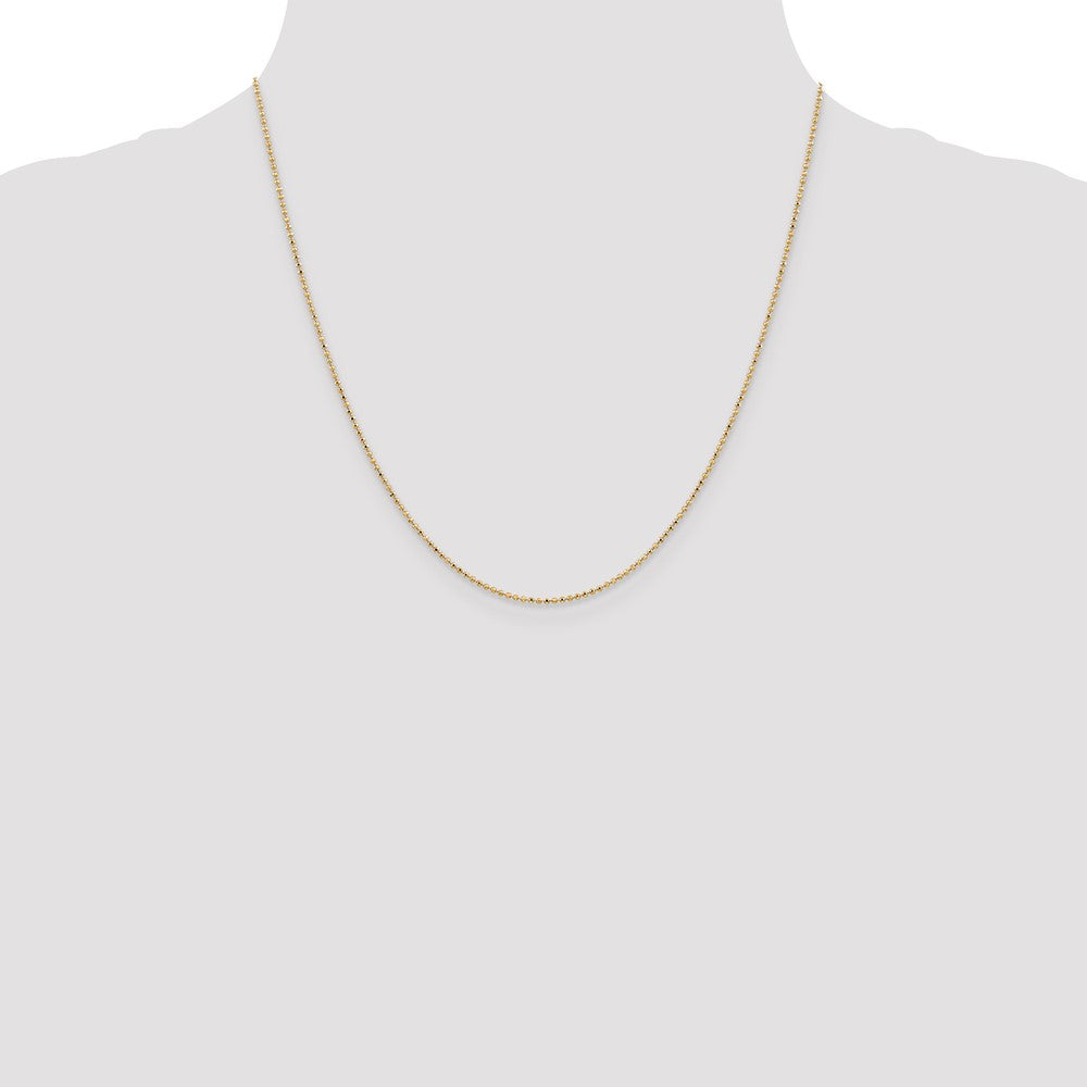 1.2mm D/C Beaded Pendant Chain - Yellow Gold