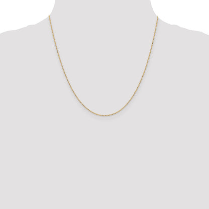 1.2mm D/C Beaded Pendant Chain - Yellow Gold