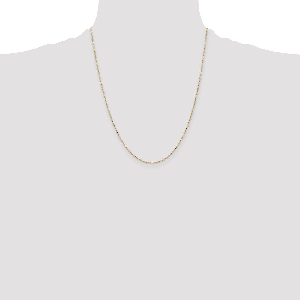 1.2mm D/C Beaded Pendant Chain - Yellow Gold