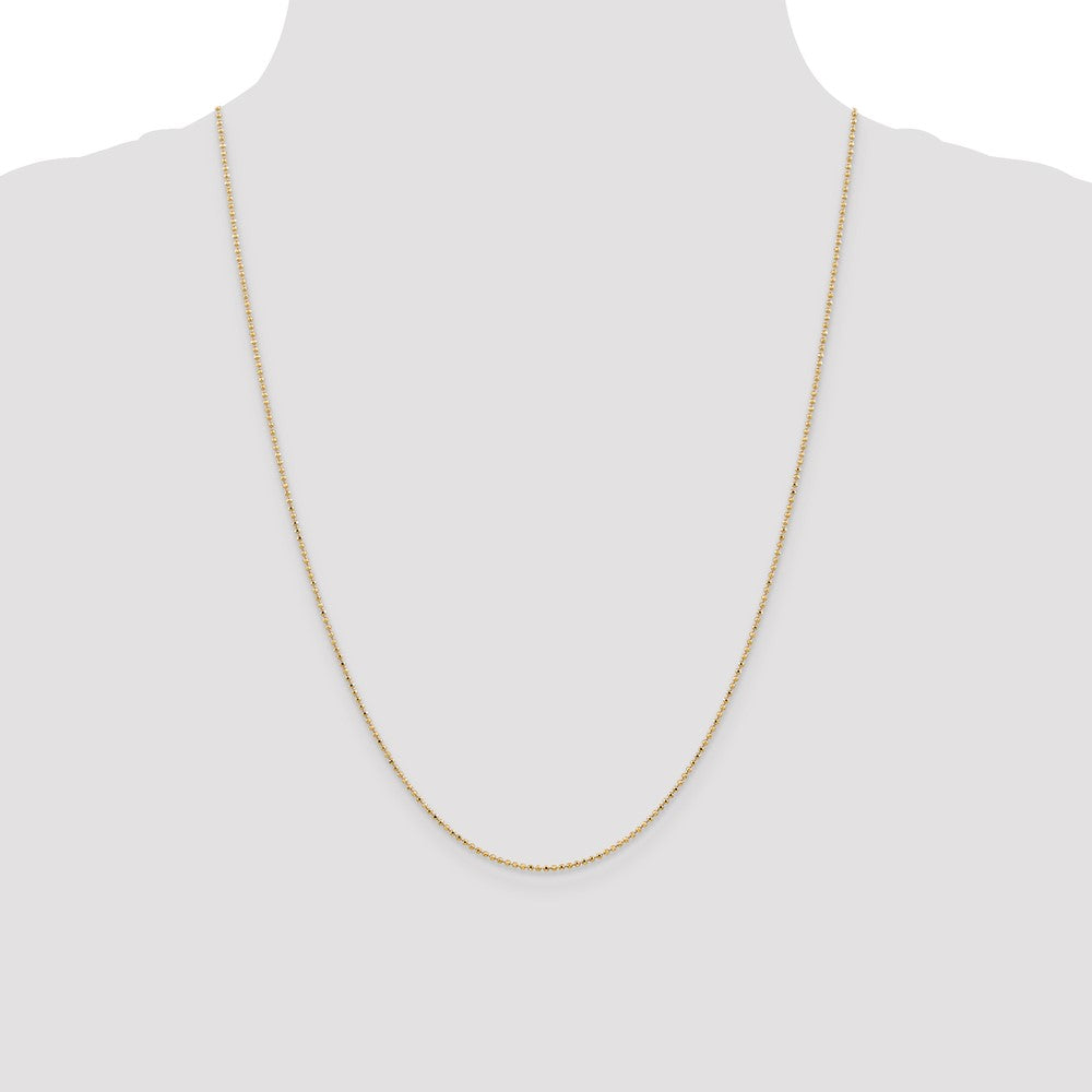1.2mm D/C Beaded Pendant Chain - Yellow Gold