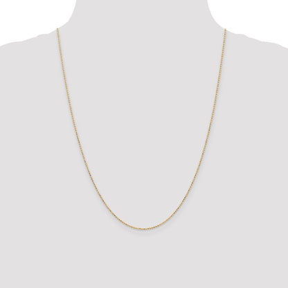 1.2mm D/C Beaded Pendant Chain - Yellow Gold