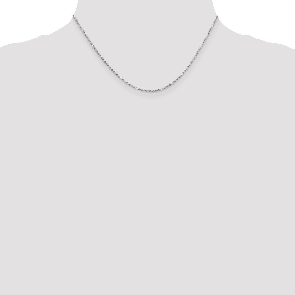 1.55mm Rolo Pendant Chain - White Gold