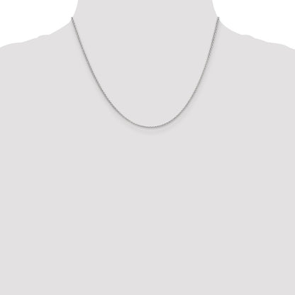 1.55mm Rolo Pendant Chain - White Gold