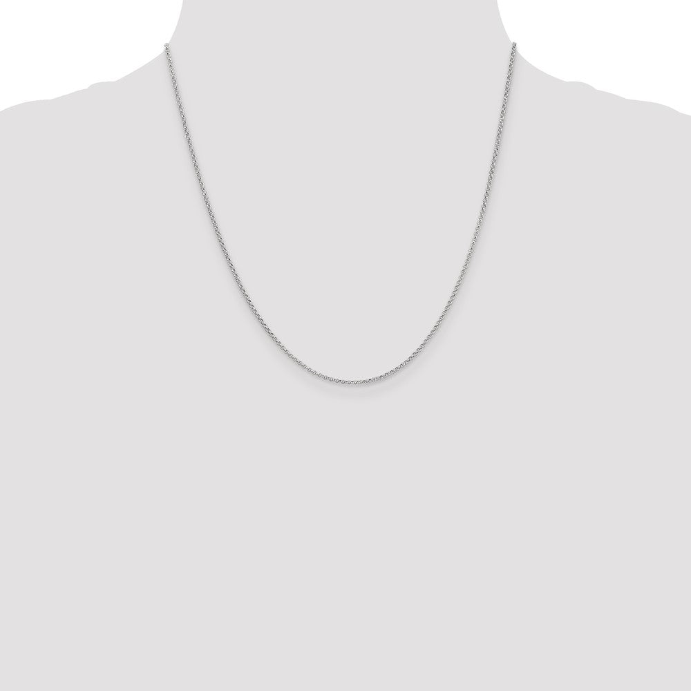 1.55mm Rolo Pendant Chain - White Gold